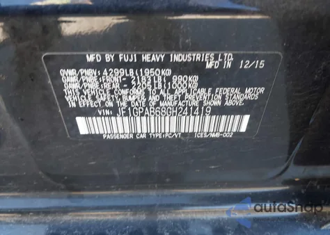 2016 Subaru Impreza 2.0I Premium из США, поврежденный, VIN JF1GPAB68GH241419